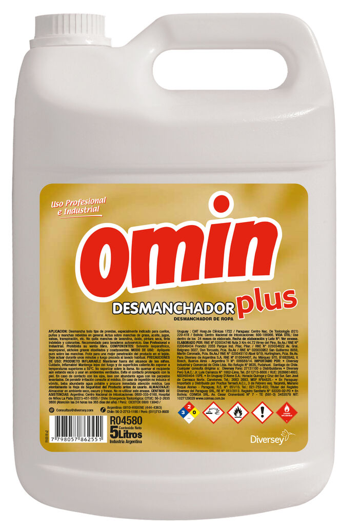 OMIN DESMANCHADOR PLUS 4x5L - DESMANCHADORES DE ROPA